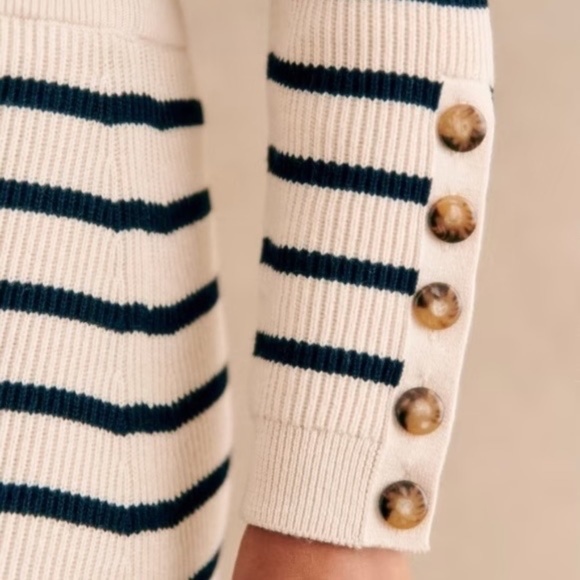 Sezane Sami sweater/jumper - natural/navy, size S - Picture 4 of 9